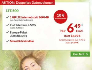 Beste Handytarife inklusive 1 GB LTE