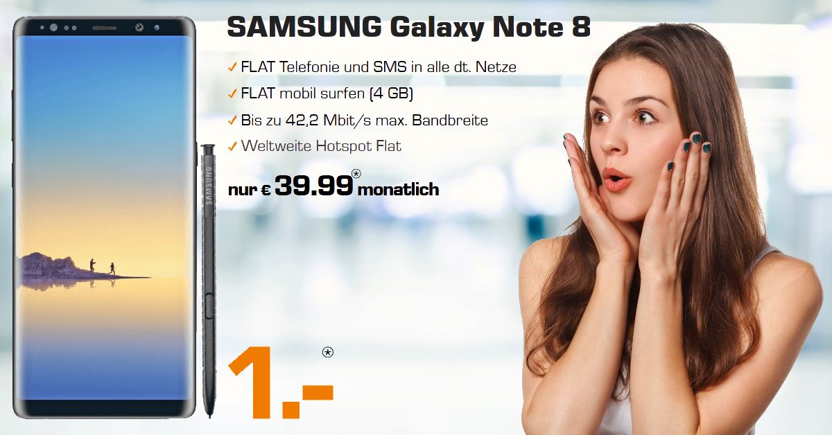 Bester Handytarif Galaxy Note 8