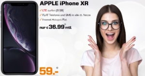 iPhone XR mit 8 GB LTE Allnet-Flat im Top D-Netz zum Tiefstpreis