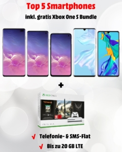 Die besten Handytarife - Samsung Galaxy S10 und Huawei P30 Pro mit Xbox One S Bundle
