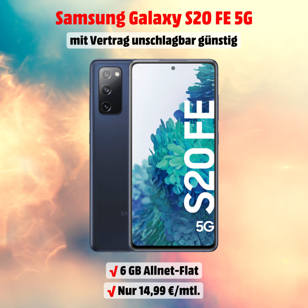 Galaxy S20 FE 5G zusammen mit einer 6 GB Allnet-Flat zum unschlagbar günstigen Preis